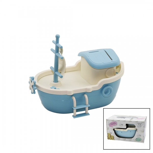 BÜYÜK GEMI KUMBARA KILITLI RENKLI PLS. TBN:10X18CM - GÜVERTE: 14.5X24.5CM Y: 8-10-13CM (4741)
