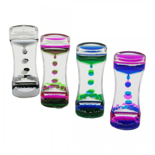 ÇIFT RENK SU ÇIFT KATLI DAR ŞIŞE MODEL  SULU KUM SAATI MIKA AKRILIK PLASTIK 13.7 X 5.2 X 3.3CM (4741)