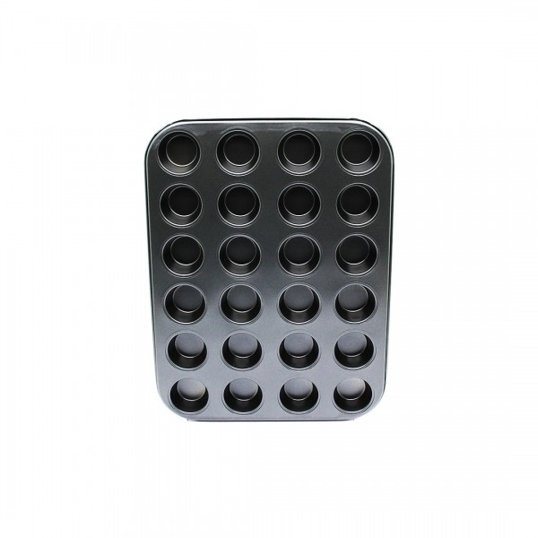 24 GÖZLÜ METAL - SIYAH MUFFIN KEK KALIBI (4741)