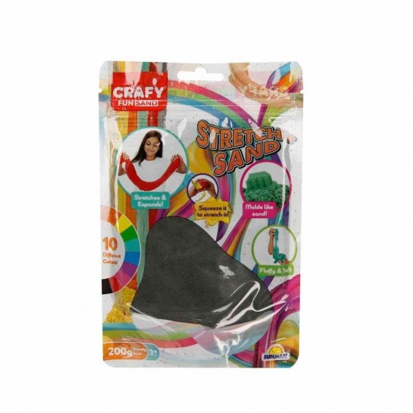 3607 Crafy Streç Oyun Kumu Siyah 200 g -