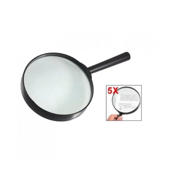 Plastik Siyah Yuvarlak Kolu 100mm Dia Büyüteç 5x Büyüteç