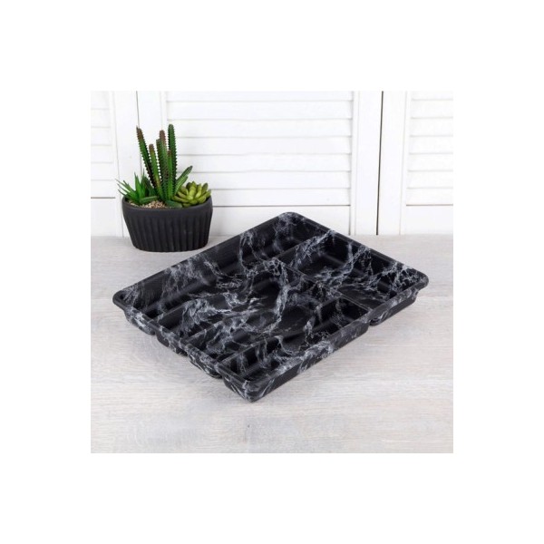 SIYAH - 5 BÖLMELI ÇEKMECE IÇI KAŞIKLIK 36X29CM (4741)