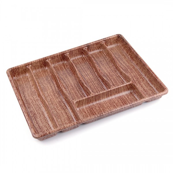 BÜYÜK - AHŞAP RENK - 7 BÖLMELI ÇEKMECE IÇI KAŞIKLIK 50X37CM