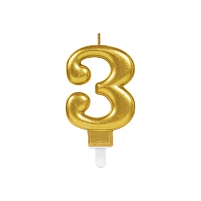 3 Rakam Mum Gold Renk