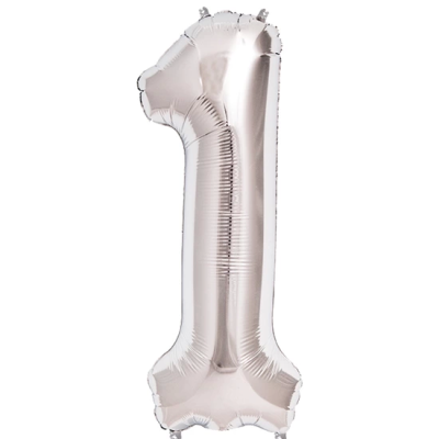 1 Rakam Folyo Balon Gümüş...