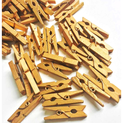 100'lü Gold Ahşap Mandal...