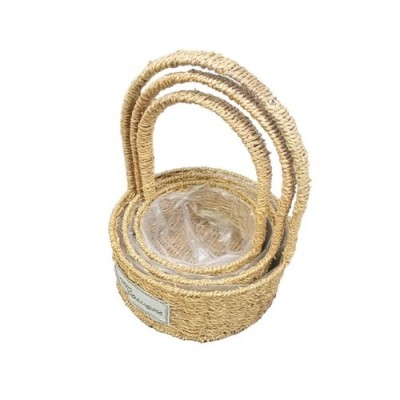 Yuvarlak Doğal Hasır Sepet...