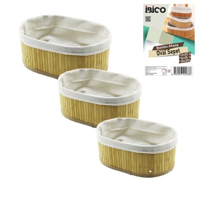 3 BOY  OVAL  BAMBU KENAR...