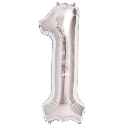 1 Rakam Folyo Balon Gümüş...