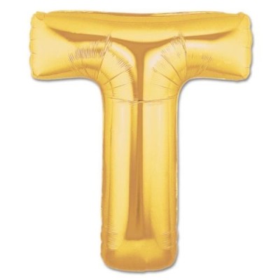 T Harf Folyo Balon Altın...