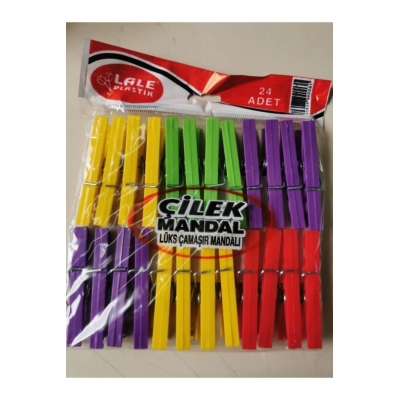 24 Plastik Çilek Mandal L003