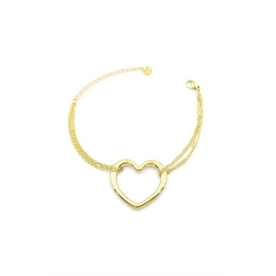 Zincir Kalp Bileklik - Altın
