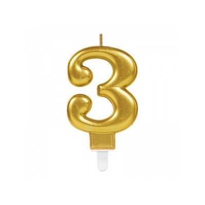 3 Rakam Mum Gold Renk